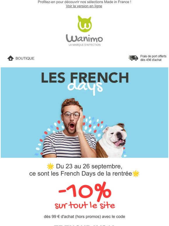 FRENCH DAYS : -10% sur tout le site