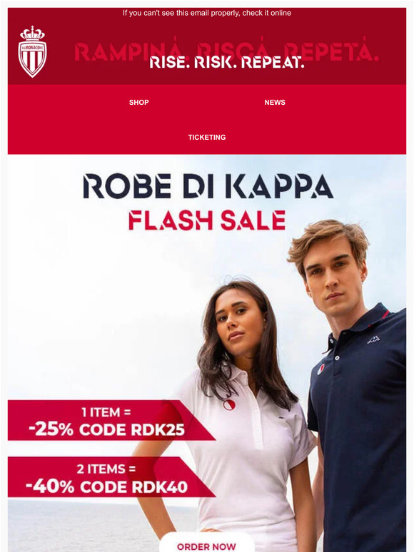 Discounted prices on the Robe di Kappa collection!