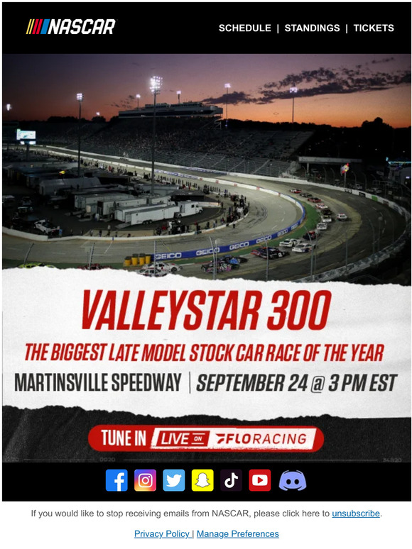 NASCAR TOMORROW NIGHT Late Model Stock racing at Martinsville