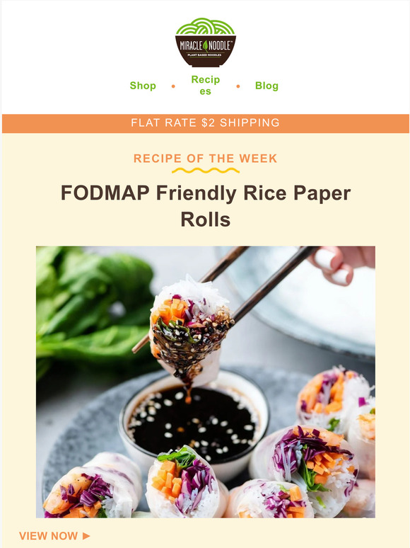 Miracle Noodle Recipe of the Week FODMAP Friendly Rice Paper Rolls