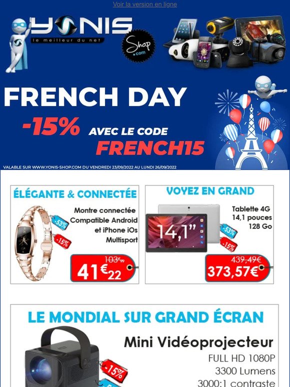 , votre code de -15% pour les French Days