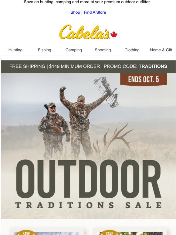 Cabela's Canada: EPIC Gear, LEGENDARY Savings | Milled