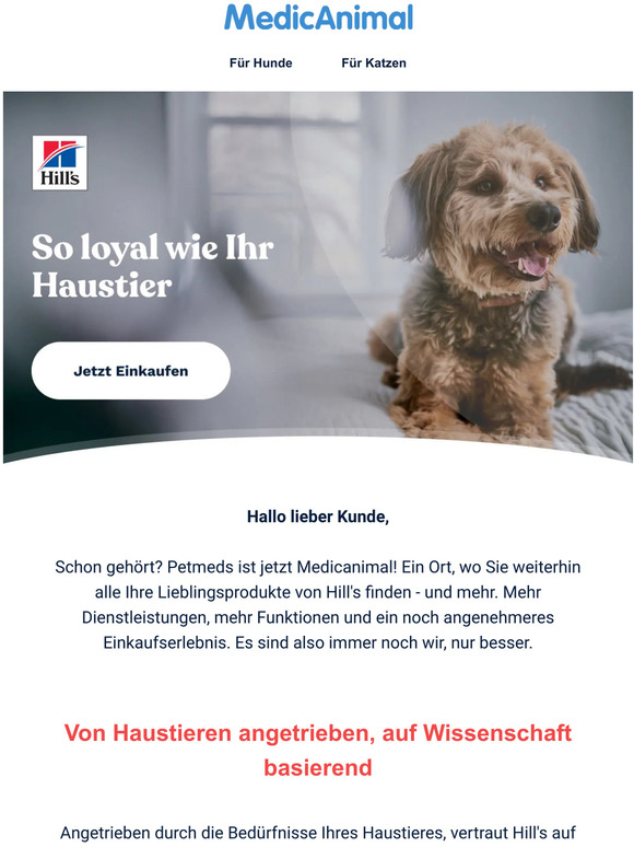 Hill's: Immer zur Seite, jetzt bei Medicanimal