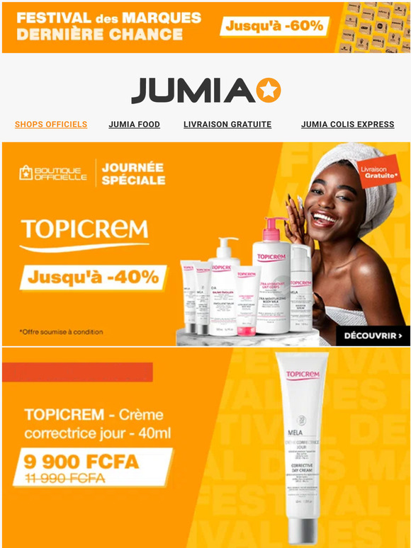 jumia.ci Le Festival des marques suit son cours ! 🔥 Topicrem prend le
