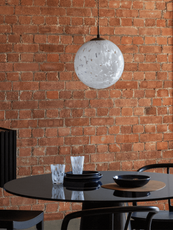 Speckled Glass Pendant Light White