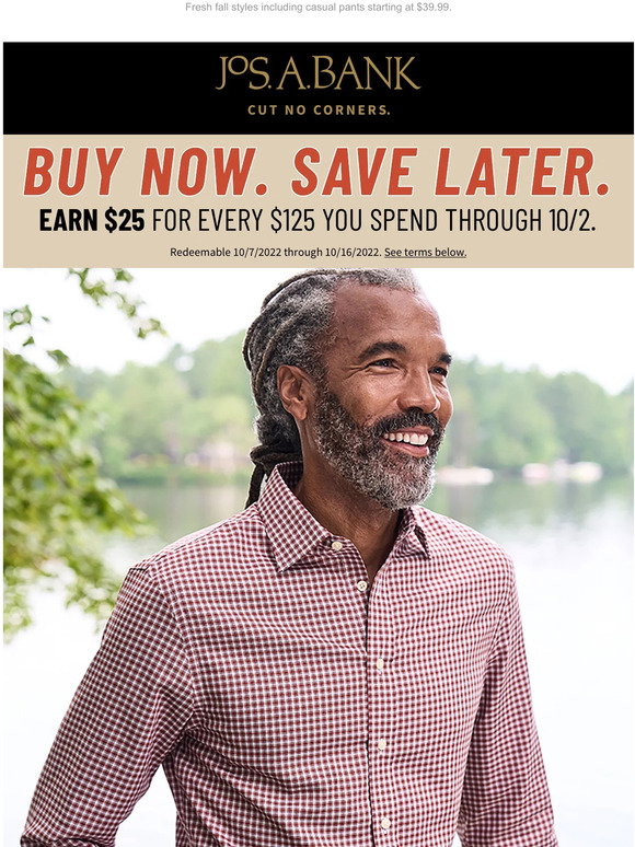 JoS A. Bank New sportshirts at our Wardrobe Sale. Milled