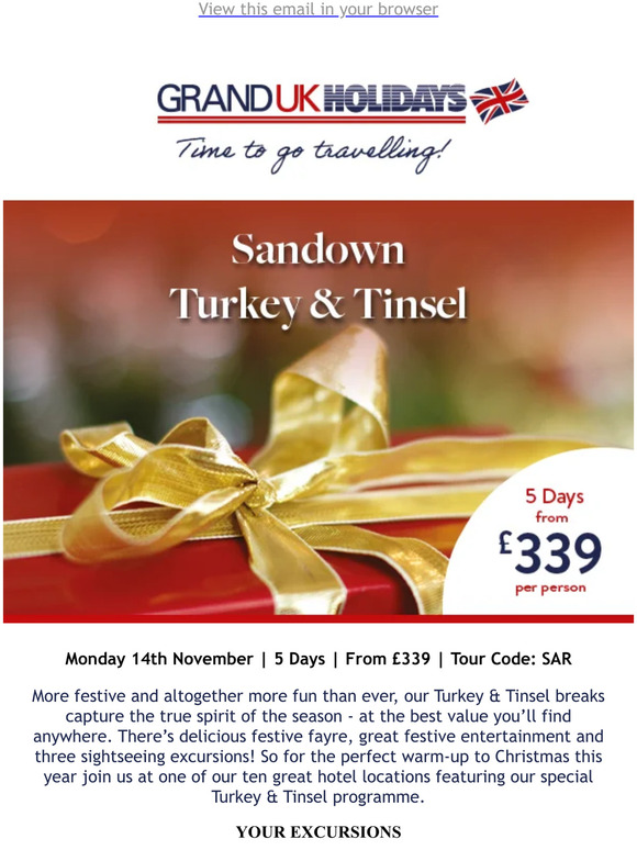 Grand UK Holidays Turkey & Tinsel Breaks Milled
