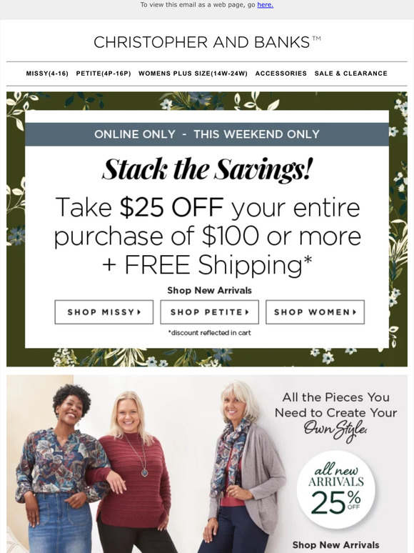 Christopher & Banks Stack The Savings! So Many Fall Styles on Sale NOW