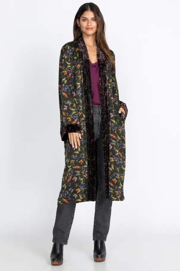 MIDNIGHT MARIPOSA VELVET MIX KIMONO