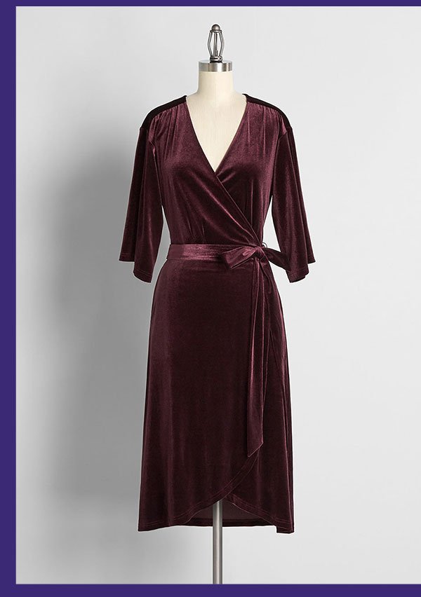 Wrapped In Elegance Velvet Midi Dress
