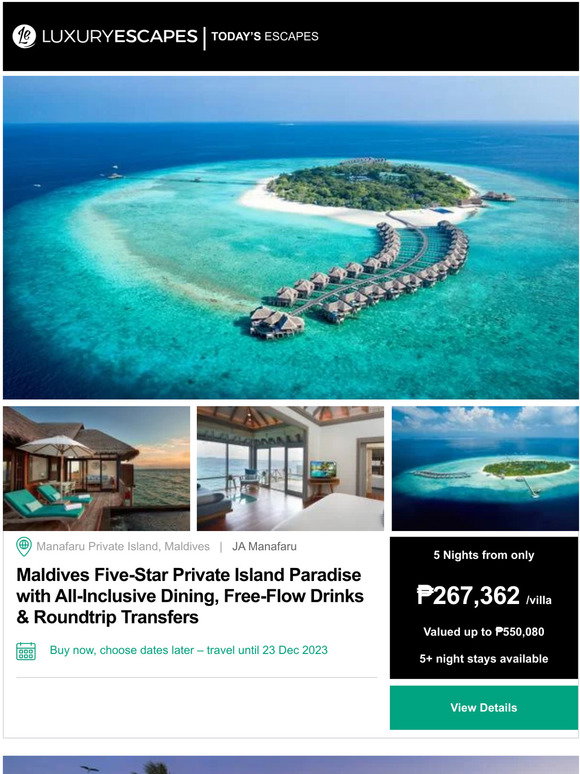 Luxury Escapees Paradise Reference: Luxury Escapes Maldives Private Island Paradise W All Inclusive