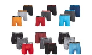  6-Pack Head Mens Performance Boxer Briefs - Athletic Fit Tagless