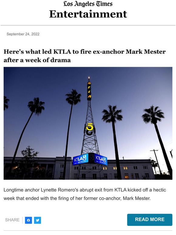 Los Angeles Times KTLA's dramafilled week led to firing of anchor