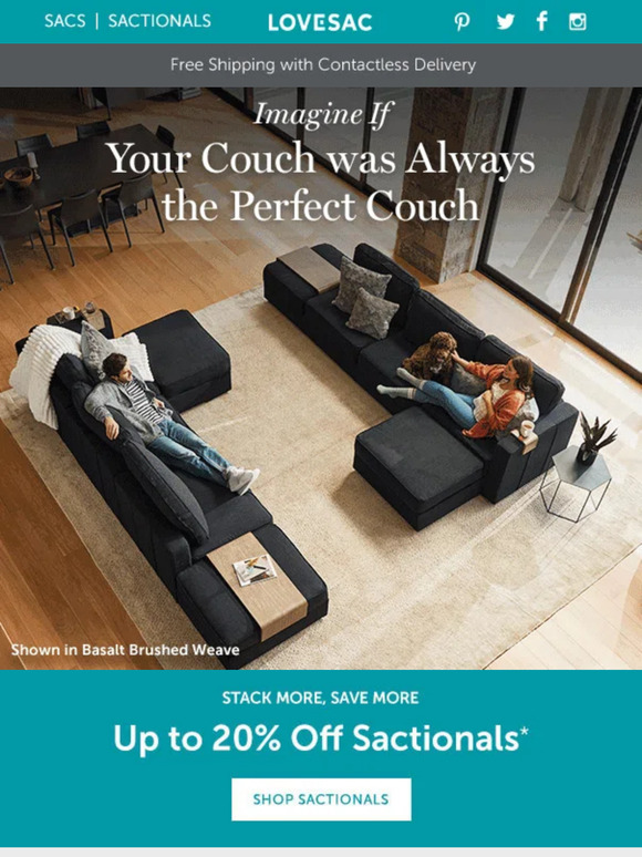 LoveSac Got a Unique Space? Sactionals Adapt to That. Milled