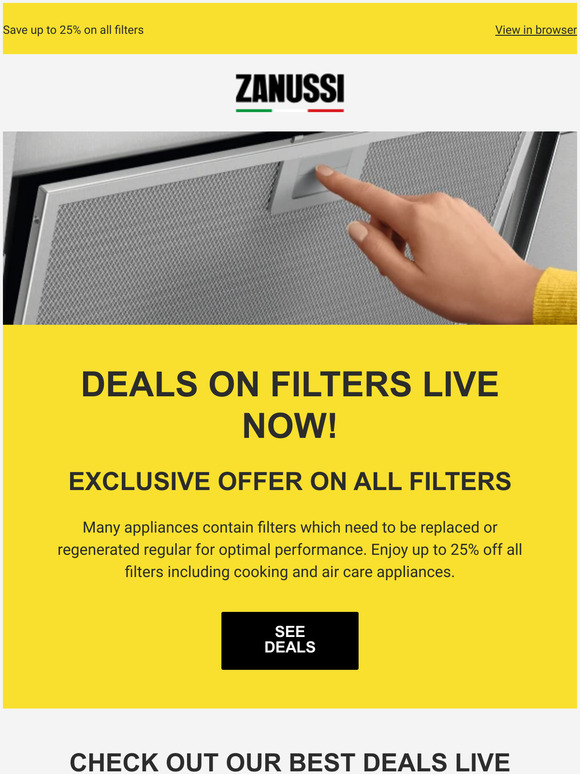 Up to 25% off all filters