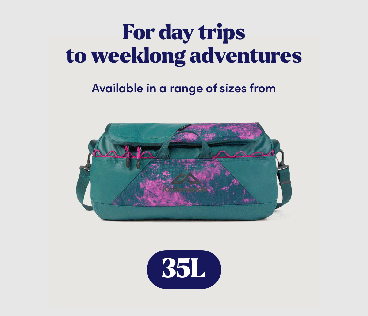 Kathmandu NEW Indus Duffel Bags Milled