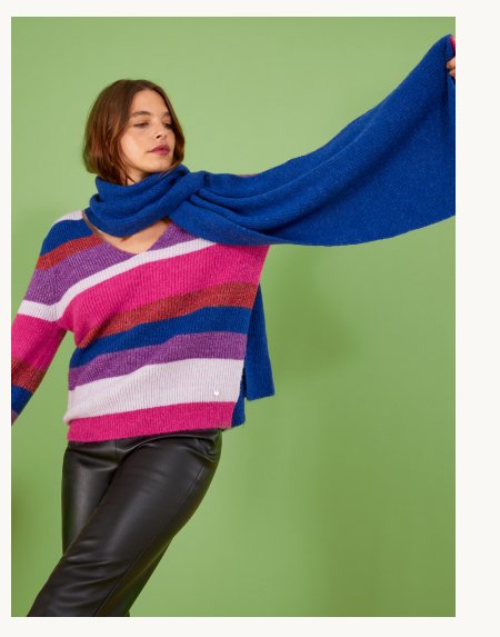 Super-soft striped jumper with recycled polyester multi