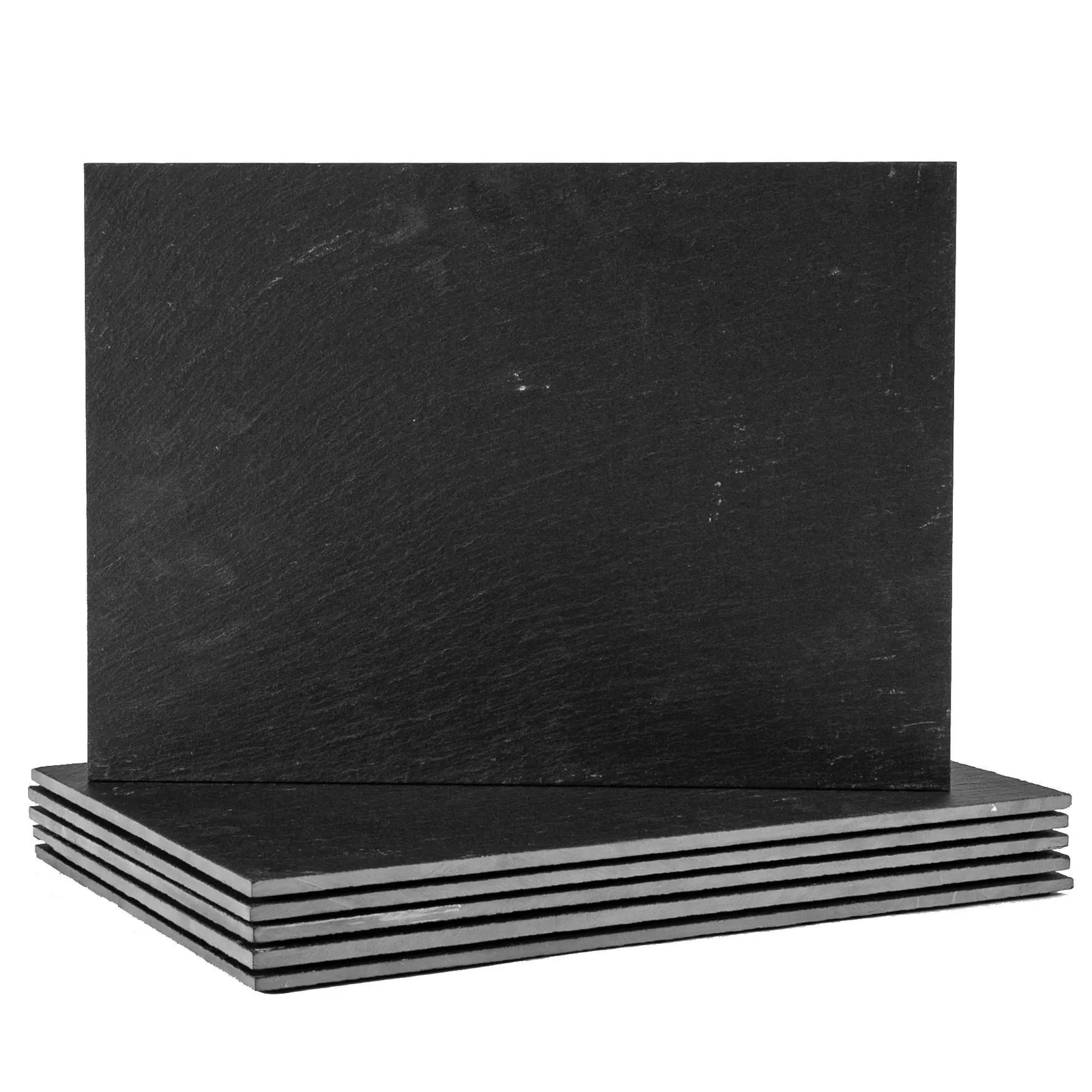 Image of 35cm x 25cm Black Rectangle Linea Slate Placemats - Pack of Six - By Argon Tableware