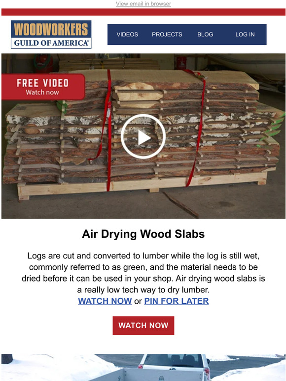 Woodworkers Guild of America Steps for Air Drying Lumber Milled