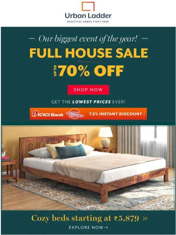 Beds @ ₹5879 this Full House Sale