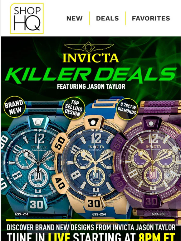 💥 Brand NEW Invicta Designs From Jason Taylor at 8pm ET