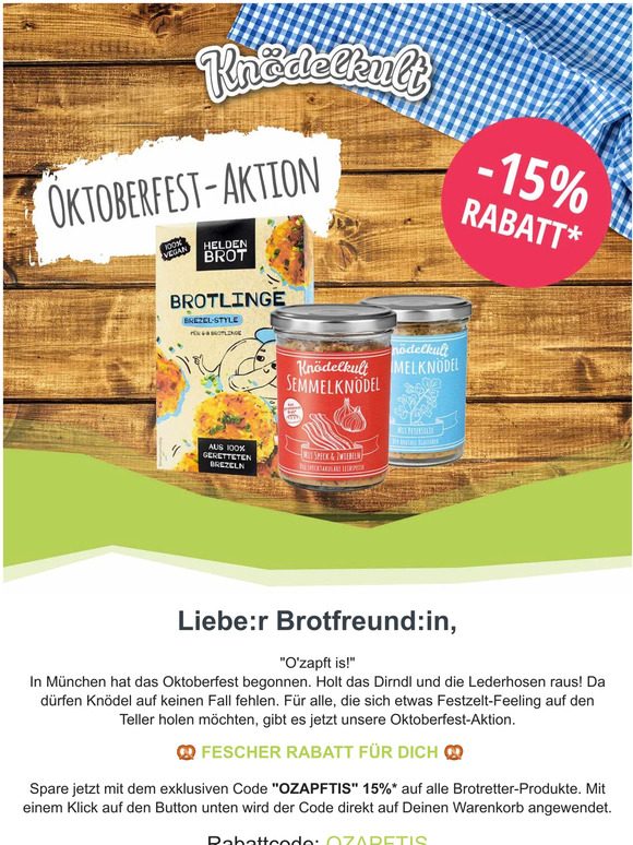 🍺 Oktoberfest-Aktion: -15% sparen 🍺