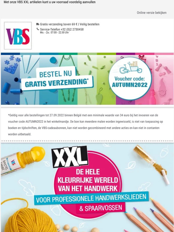 VBS XXL - koop knutselmateriaal op voorraad