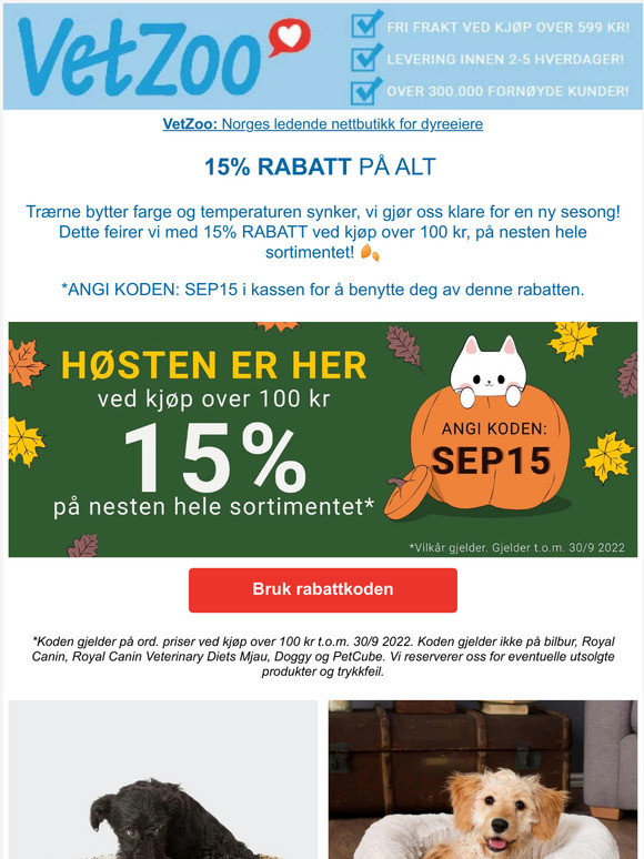 15% rabatt på NESTEN ALT 😻
