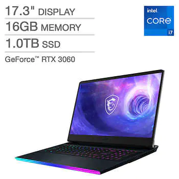 MSI GE76 Raider Gaming Laptop with 12th Gen Intel Core i7 Processor and GeForce RTX 3060 Graphics