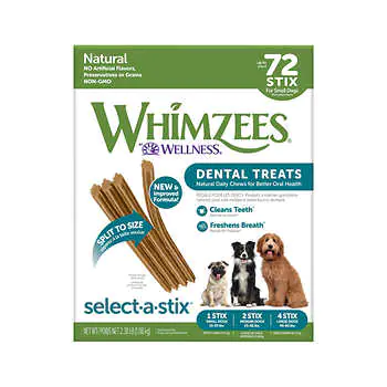 Whimzees Dental Stix, 72-Count