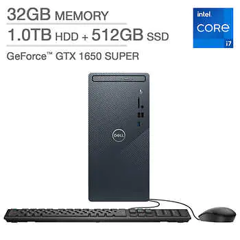 Dell Inspiron Desktop with 12th Gen Intel Core i7 Processor and GeForce GTX 1650 SUPER Graphics