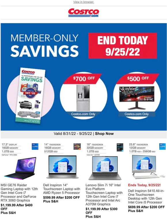 Costco ENDING TODAY! MemberOnly Savings Book and Tech Days SHOP NOW