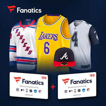 Fanatics Two $50 eGift Cards