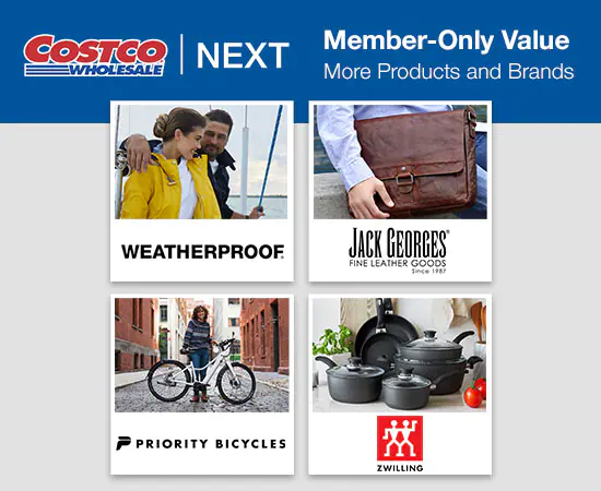 Costco Next. Member only value. More products and brands.