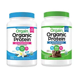 Orgain Organic Protein and Superfoods Powder, Vanilla Bean or Creamy Chocolate Fudge