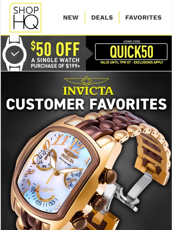 FINAL HOUR to Get $50 OFF Watch Purchases $199+ 👉 Code Inside