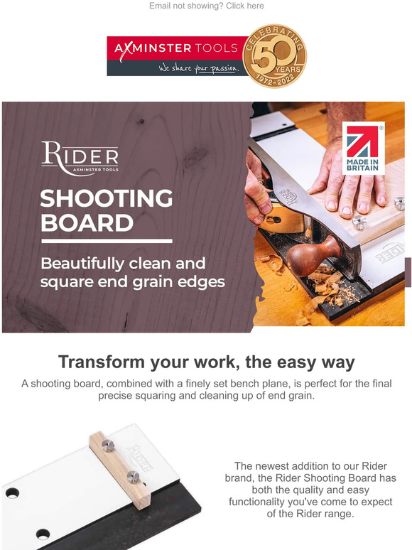 Axminster Tools NEW Rider Shooting Board Milled