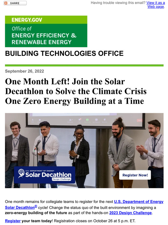 DECATHLON One Month Left to Apply Solar Decathlon 2023 Design