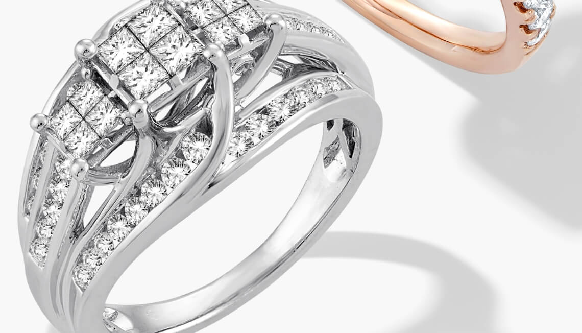 Princess-Cut  Diamond Engagement Ring 1 Carat tw 10K White Gold