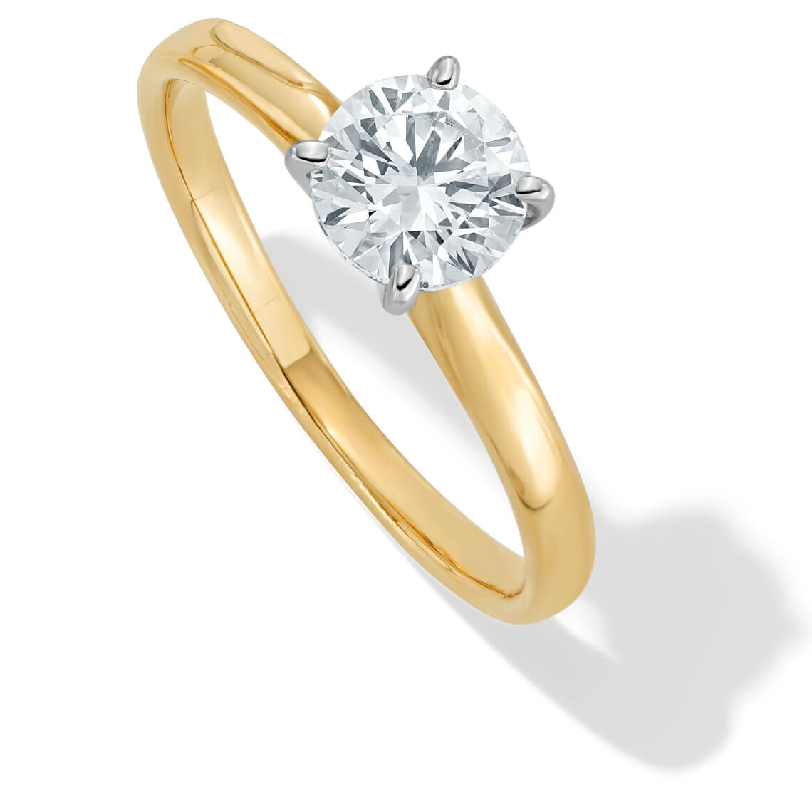 Diamond Solitaire Ring 1 carat Round-cut 14K Yellow Gold