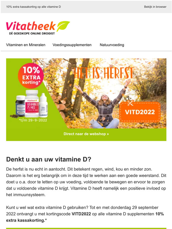 Herfst 2022: hoge korting op vitamine D