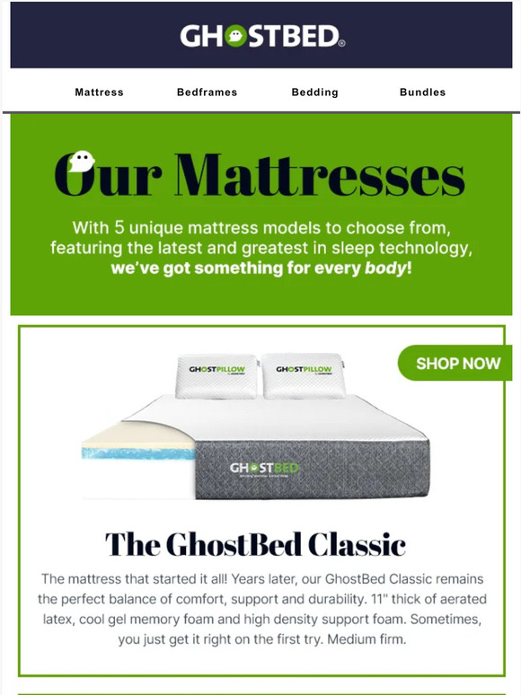 GhostBed 👻 What are GhostBed's 5 models? Milled