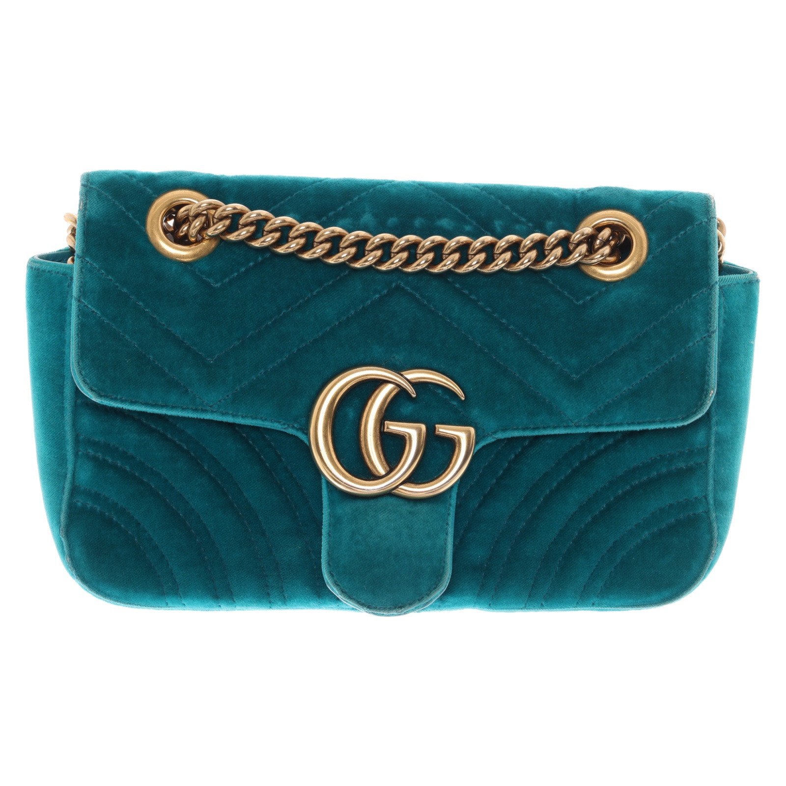 GG Marmont Flap Bag Small in Turquoise
