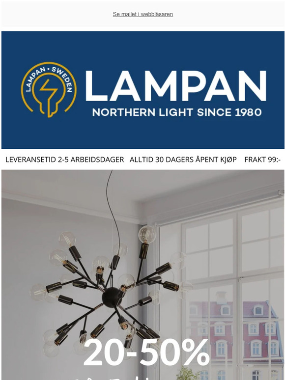 💡Opp till 50% på Taklamper!