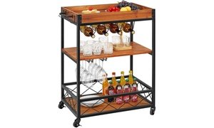 Bar Cart for Home, Rolling Wo...