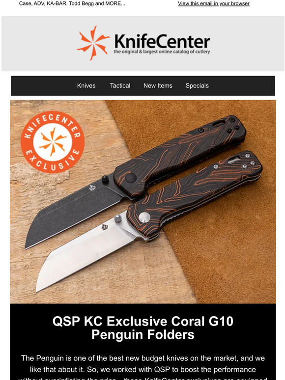 KnifeCenter New Knives Spyderco, Exclusive Benchmade & QSP Milled