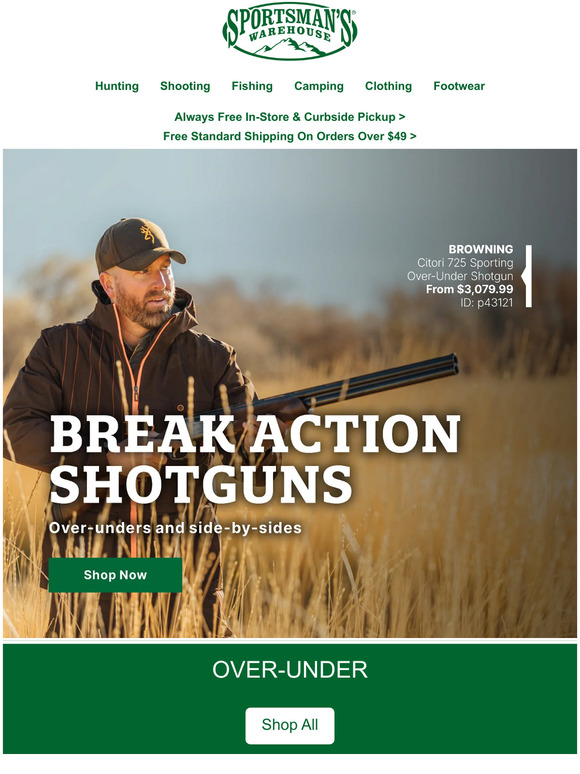 Sportsman's Warehouse OverUnder and SideBySide Shotguns Available