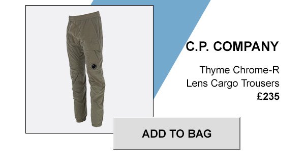 CP Company thyme chrome r lens cargo trousers. Add to bag