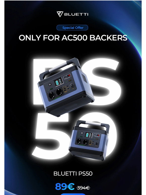 Bluetti: BLUETTI | Exclusive offer for all AC500 Backers😉 | Milled