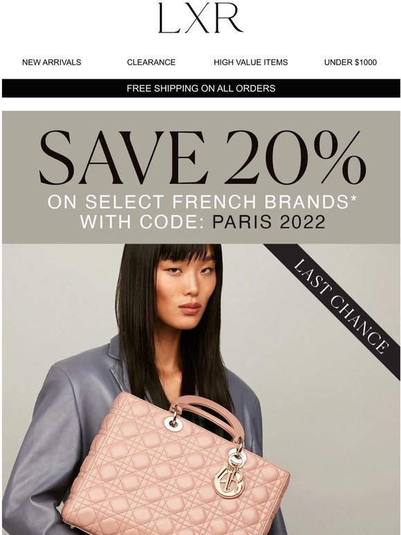Last chance: 20% off French brands